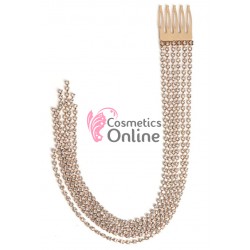 Accesoriu pentru par cu pini PRL09 cu 6 siraguri de strasuri albe